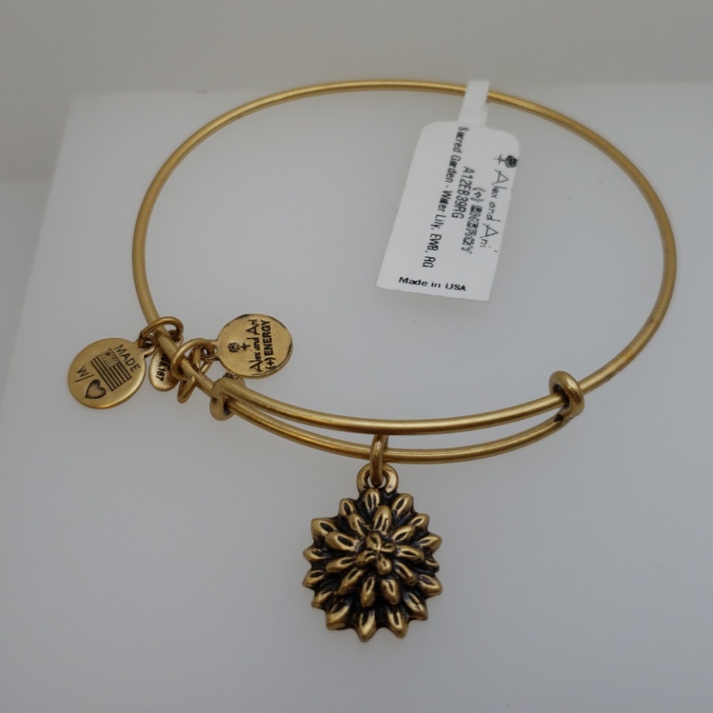NWT Alex and Ani Water Lily Bangle RG